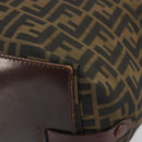FENDI Zucca Canvas Hand Bag Black Brown Auth 190346-8