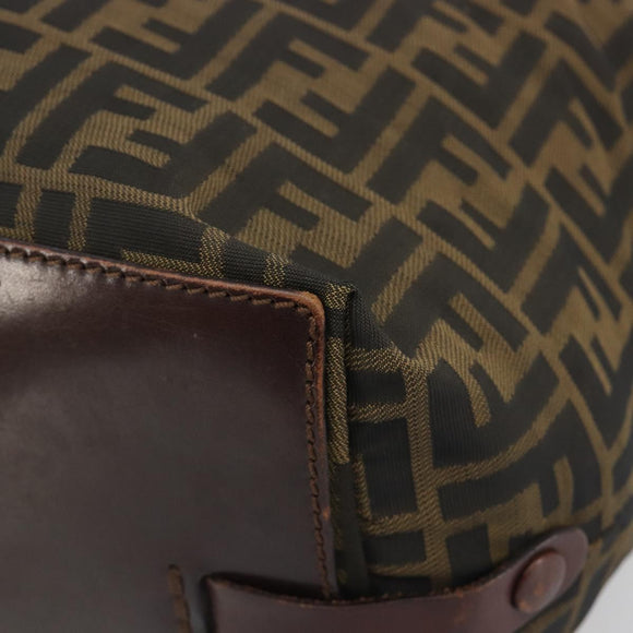 FENDI Zucca Canvas Hand Bag Black Brown Auth 190346