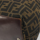 FENDI Zucca Canvas Hand Bag Black Brown Auth 190346-16