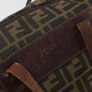 FENDI Zucca Canvas Hand Bag Black Brown Auth 190346-9