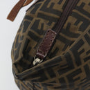 FENDI Zucca Canvas Hand Bag Black Brown Auth 190346-10