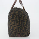 FENDI Zucca Canvas Hand Bag Black Brown Auth 190346-3