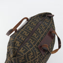 FENDI Zucca Canvas Hand Bag Black Brown Auth 190346-6