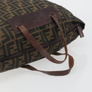 FENDI Zucca Canvas Hand Bag Black Brown Auth 190346-7