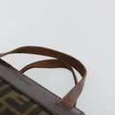 FENDI Zucca Canvas Hand Bag Black Brown Auth 190346-14