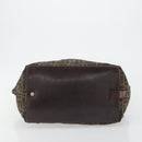 FENDI Zucca Canvas Hand Bag Black Brown Auth 190346-5