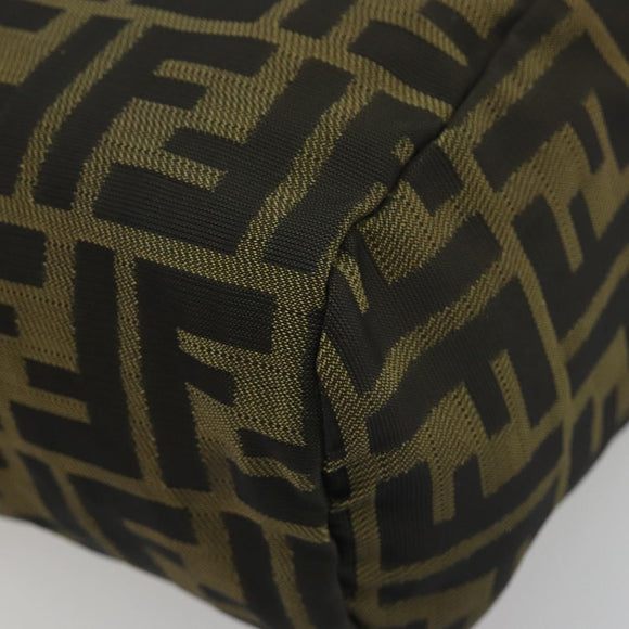 FENDI Zucca Canvas Hand Bag Black Brown Auth 190347