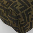 FENDI Zucca Canvas Hand Bag Black Brown Auth 190347-14