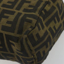 FENDI Zucca Canvas Hand Bag Black Brown Auth 190347-15
