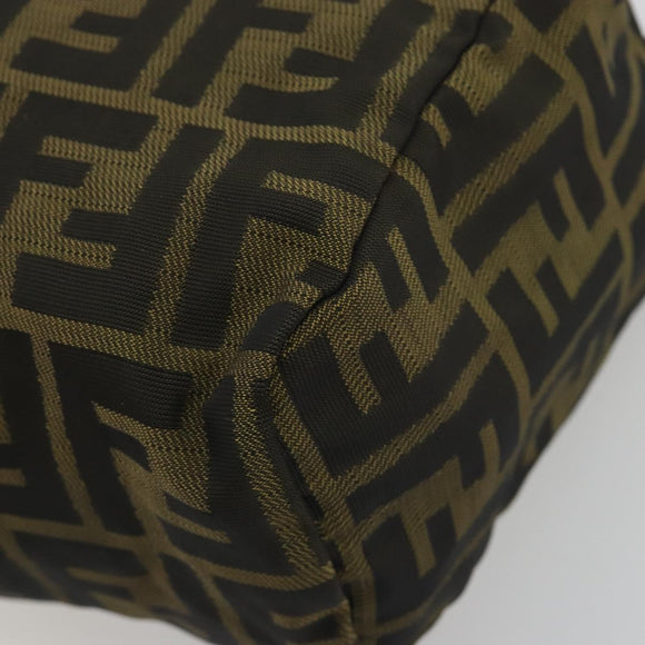 FENDI Zucca Canvas Hand Bag Black Brown Auth 190347