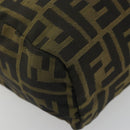 FENDI Zucca Canvas Hand Bag Black Brown Auth 190347-16