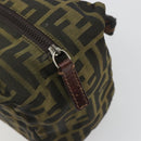FENDI Zucca Canvas Hand Bag Black Brown Auth 190347-10