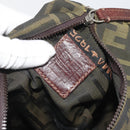 FENDI Zucca Canvas Hand Bag Black Brown Auth 190347-17