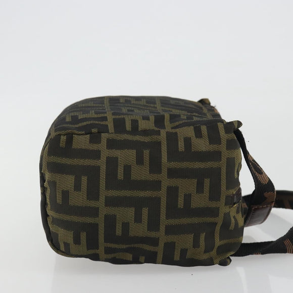 FENDI Zucca Canvas Hand Bag Black Brown Auth 190347
