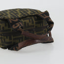 FENDI Zucca Canvas Hand Bag Black Brown Auth 190347-7