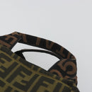 FENDI Zucca Canvas Hand Bag Black Brown Auth 190347-8