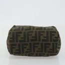 FENDI Zucca Canvas Hand Bag Black Brown Auth 190347-5