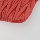 Miu Miu Matelasse Shoulder Bag Leather Red Gold Auth 190348A-10