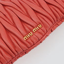 Miu Miu Matelasse Shoulder Bag Leather Red Gold Auth 190348A-14