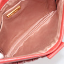 Miu Miu Matelasse Shoulder Bag Leather Red Gold Auth 190348A-16