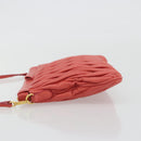 Miu Miu Matelasse Shoulder Bag Leather Red Gold Auth 190348A-5