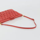 Miu Miu Matelasse Shoulder Bag Leather Red Gold Auth 190348A-7