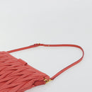 Miu Miu Matelasse Shoulder Bag Leather Red Gold Auth 190348A-8