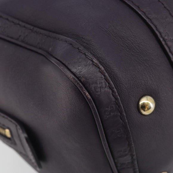 GUCCI GG Canvas Guccissima Boston Bag Leather Purple Gold 269876 Auth 190349A