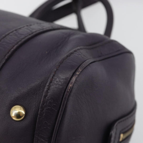 GUCCI GG Canvas Guccissima Boston Bag Leather Purple Gold 269876 Auth 190349A
