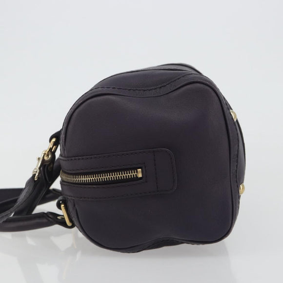 GUCCI GG Canvas Guccissima Boston Bag Leather Purple Gold 269876 Auth 190349A