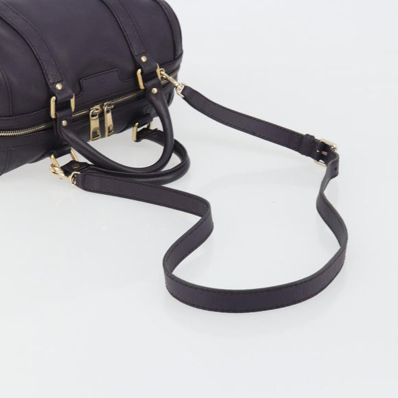 GUCCI GG Canvas Guccissima Boston Bag Leather Purple Gold 269876 Auth 190349A