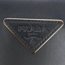 PRADA Shoulder Bag Leather Black Gold Auth 190350V-19