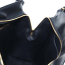 PRADA Shoulder Bag Leather Black Gold Auth 190350V-22