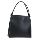 PRADA Shoulder Bag Leather Black Gold Auth 190350V-1
