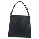 PRADA Shoulder Bag Leather Black Gold Auth 190350V-13