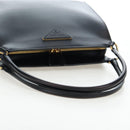 PRADA Shoulder Bag Leather Black Gold Auth 190350V-8