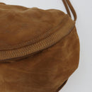 LOEWE Shoulder Bag Suede Brown Gold Auth 190351A-9