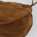 LOEWE Shoulder Bag Suede Brown Gold Auth 190351A-15