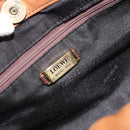 LOEWE Shoulder Bag Suede Brown Gold Auth 190351A-10