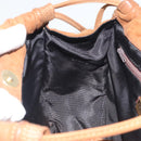 LOEWE Shoulder Bag Suede Brown Gold Auth 190351A-18