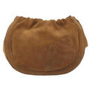 LOEWE Shoulder Bag Suede Brown Gold Auth 190351A-13