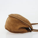 LOEWE Shoulder Bag Suede Brown Gold Auth 190351A-3