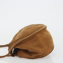 LOEWE Shoulder Bag Suede Brown Gold Auth 190351A-4