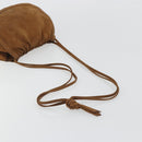 LOEWE Shoulder Bag Suede Brown Gold Auth 190351A-7