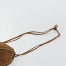 LOEWE Shoulder Bag Suede Brown Gold Auth 190351A-8