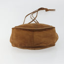 LOEWE Shoulder Bag Suede Brown Gold Auth 190351A-5