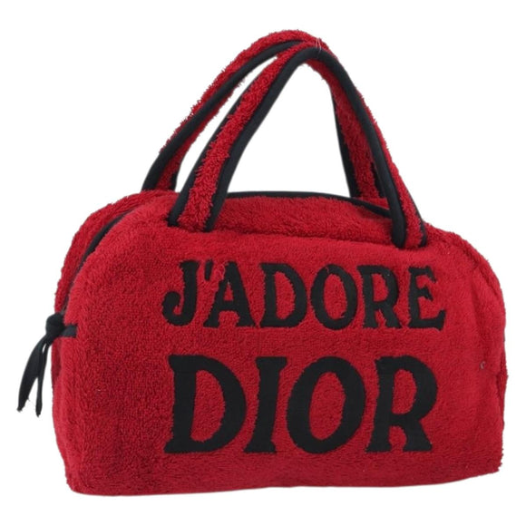 Christian Dior Hand Bag Pile Red Auth 190355A