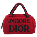 Christian Dior Hand Bag Pile Red Auth 190355A-2
