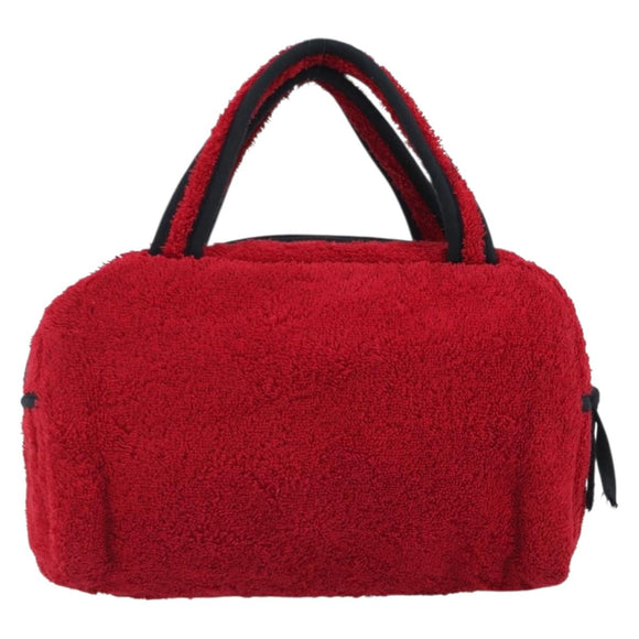 Christian Dior Hand Bag Pile Red Auth 190355A