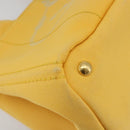 PRADA Canapa M Hand Bag Canvas Yellow Gold Auth 190356A-14
